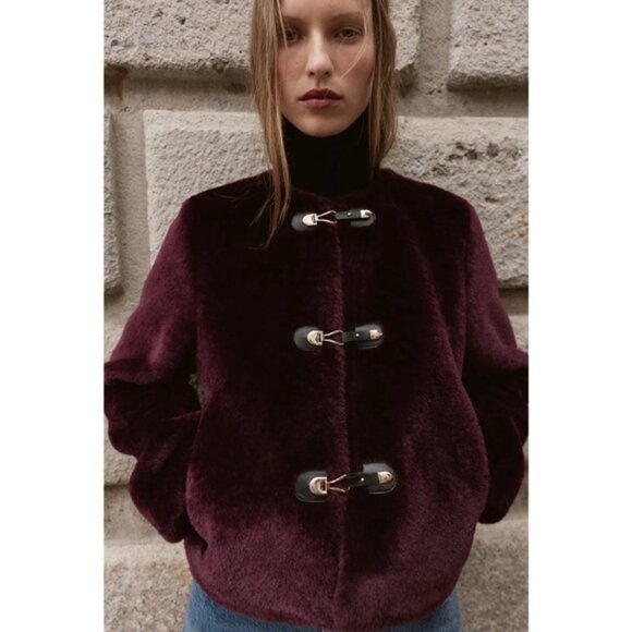 Zara DOUBLE-FACED TOGGLE JACKET - Picture 2 of 7